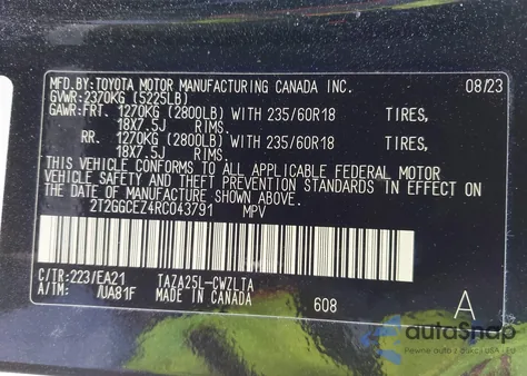 2024 Lexus Nx 350 Premium z USA, uszkodzony, nr VIN 2T2GGCEZ4RC043791